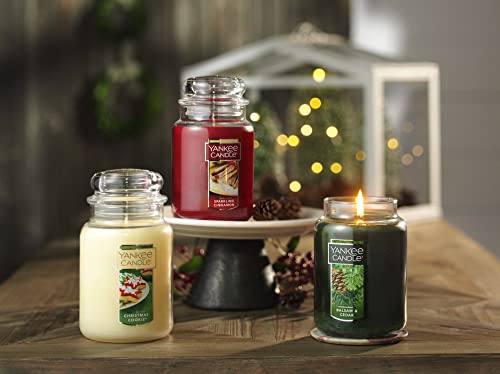 Yankee Candle Balsam & Cedar Scented, Classic 22oz Large Jar Single Wick Candle, Over 110 Hours of Burn Time, Ideal Holiday Gift