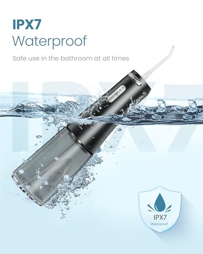 Onlyone Water Dental Flosser Pick for Teeth, 300ML Portable Oral Irrigator, Rechargeable Travel Irrigation Cleaner, Professional Electric Flossing Cleaning Picks for Teeth Cleaning,IPX7 Waterproof