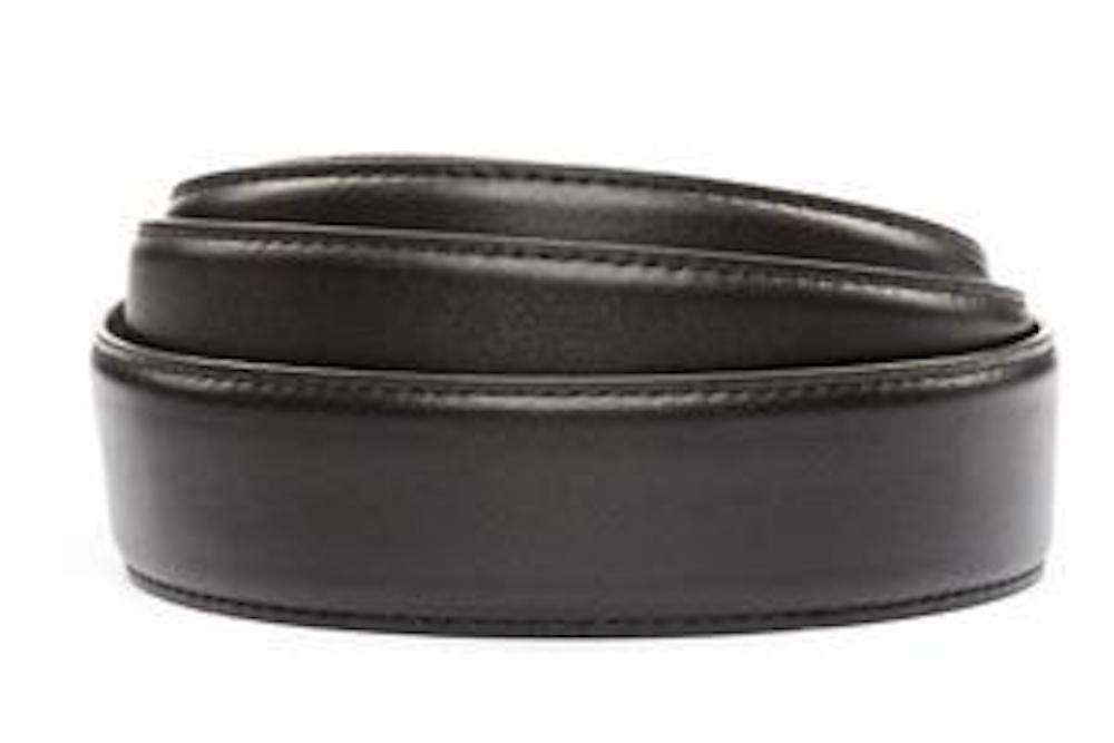 Anson Belt & Buckle - 1.5" Full Grain Leather Ratchet Belt Strap (Strap Only) (Full Grain Leather, Black)