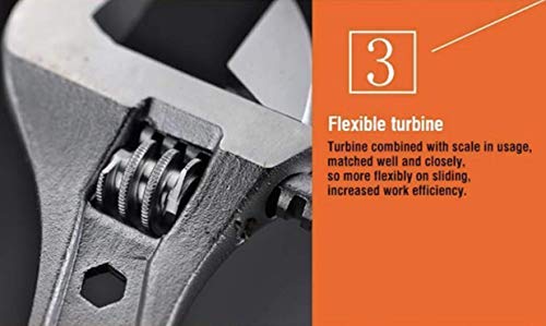 Edward Tools Pro 8" Adjustable Wrench - Carbon Steel Adjusting Design - Crescent Pro Grip for Greater Leverage - Adjustable Width - Spanner Handle