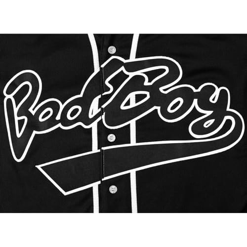 90s Clothes for Women and Men Baseball Jersey Shirt for Theme Party Hip Hop Clothing for Party (White-XXL)