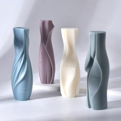 HOMYCOCO Pillar Candle Molds,4PCS Pillar Silicone Candle Molds for Candle Making,Pillar Resin Wax Soap Candle Silicone Molds