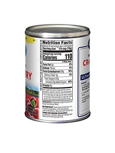 Ocean Spray® Whole Cranberry Sauce, Canned Side Dish, 14 Oz Can (Pack of 1)