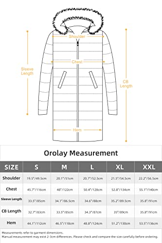 Orolay Men's Winter Warm Jacket Hooded Mountain Parka with Faux Fur Black S