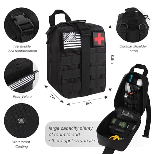 Survival Kit, 290Pcs Survival Gear First Aid Kit Emergency Tent, Camping Essentials Emergency Kit Accessories for Earthquake, Outdoor Adventure, Hiking, Hunting, Gifts for Men Women