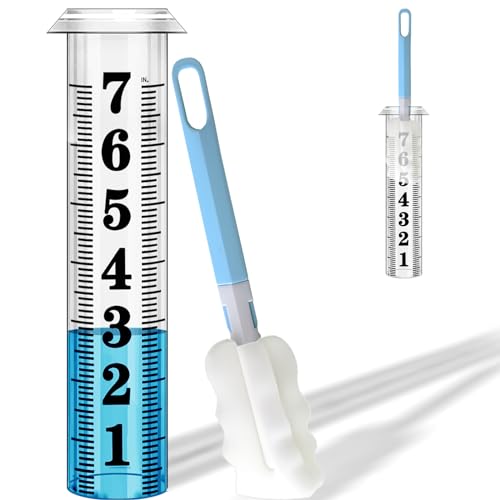 Rain Gauge Replacement Tube,7" Capacity Accurate Rain Gauge Tube for Yard,Upgraded Rain Gauge Outdoor Freeze Proof Tube,Plastic Rain Meter Tube,Rainfall Measure Tube,1 Thickened Tube with 1 Brush