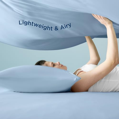 Bedsure Breescape Cooling Sheets Twin, Cooling Sheets for Hot Sleeper, Deep Pocket Up to 17.5", Breathable Bed Sheets, 3 Pieces, Green Sheet Set