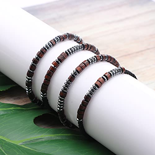 JoycuFF Godmother Inspirational Morse Code Bracelet for Women Secret Message Wood Beads with Cord Jewelry Birthday Christmas Mother's Day Gift for Her Mother Grandmother