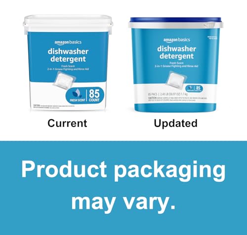 Amazon Basics Dishwasher Detergent Pacs, Fresh Scent, 85 Count (Previously Solimo)