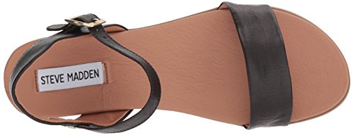 Steve Madden Women's DINA Flat Sandal, tan Leather, 10