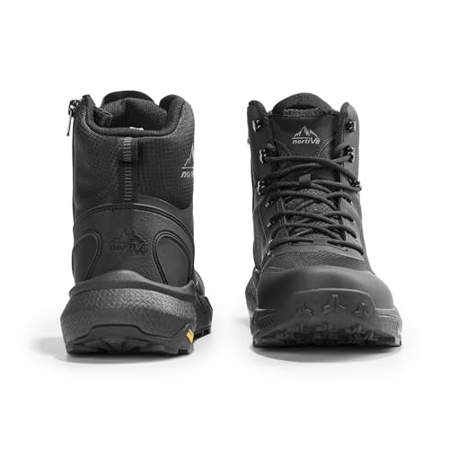 NORTIV 8 Men's Mid Military Tactical Boot Comfortable Lightweight Boots for Work All Day Side Zipper Motorcycle Combat Boots Black Size 10 M US SNMT241M