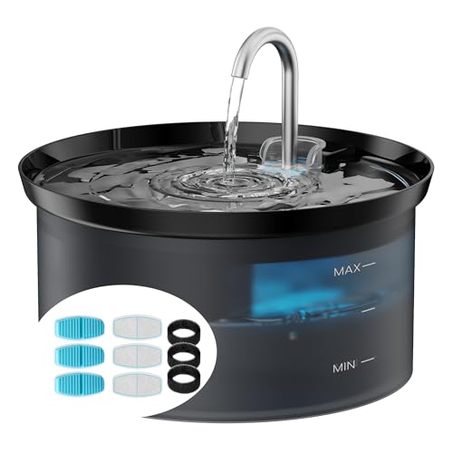 Cat Water Fountain: BMDSAE 88Oz Pet Water Fountains Indoor 24/7 Running Water Supplies Dispenser for Drinking Dish Automatic Dog Waterer Bowls Flow Ultra Quiet Pump Faucet Bottle Watering