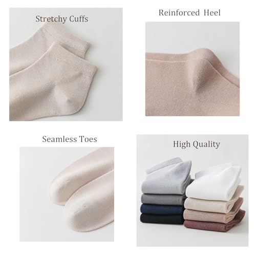 Marchare Womens Ankle Seamless Socks Thin Bamboo Viscose Dress Socks Low Cut Socks Soft Lightweight Black/Dark Grey/Light Grey 3 Pack