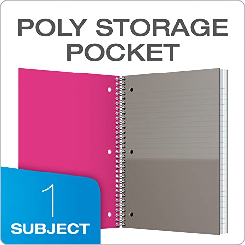 Oxford Spiral Notebook 8.5 X 11, 1 Subject, College Ruled, Water Resistant Cover, 100 Sheets - Pack of 6