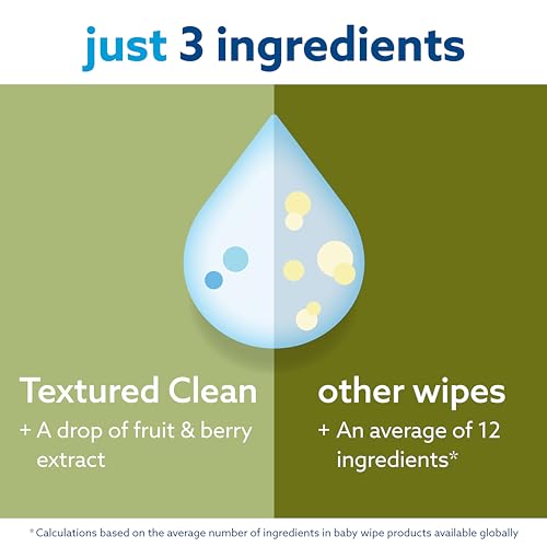 WaterWipes Plastic-Free Textured Clean, Toddler & Baby Wipes, 99.9% Water Based Wipes, Unscented & Hypoallergenic for Sensitive Skin, 60 Count (1 pack)