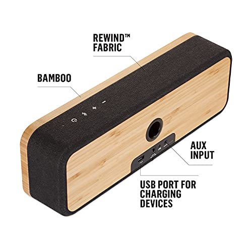 House of Marley - Get Together Bluetooth Portable Bluetooth Speaker and Audio System - 3.5 Woofer & 1 Tweeters, 30m Wireless Range, 8 Hour Playtime, Sustainably Crafted, Signature Black