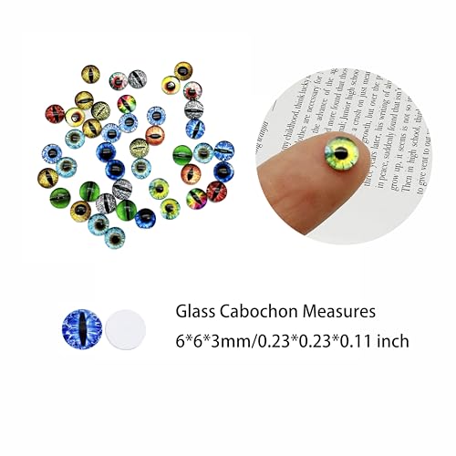 100PCS 6MM Dragon Eyes Glass Cabochon for Clay Doll Making Sculptures Props Craft Jewelry DIY Findings Small Size About 0.24inches