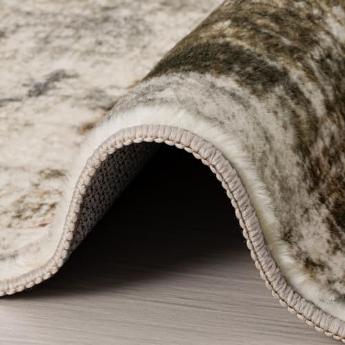 Area Rug Living Room Rugs: 3x5 Soft Modern Abstract Fluffy Rug with Non-Slip Backing, Washable Indoor Plush Throw Rug Small Accent Carpet for Bedroom Dining Room Nursery Home Office - Beige/Gray