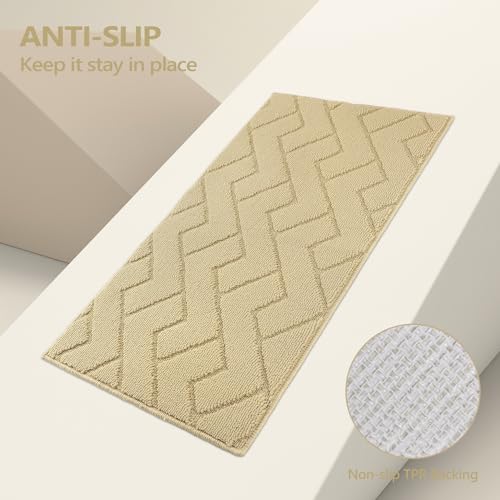 hicorfe Hallway Runner Rug,2ft x3ft Small Non Slip Rubber Bakcing Area Rug,Front Back Door Mat Washable Inside Floor Runner Mat for Entryway,Kitchen,Laundry,Patio,Bedroom(Navy Blue)