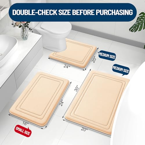 Grandaily Memory Foam Bath Mat Rug 59x24, Ultra Soft, Non-Slip and Absorbent Bathroom Rugs, Machine Wash Dry, Comfortable Bath Rug Carpet for Bathroom Floor, Tub and Shower, Black