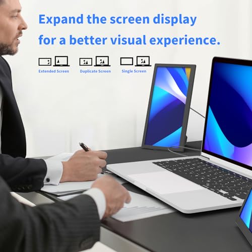 Maxfree L1 12.1" Portable Touch Screen Monitor with Dual Loudspeakers, 10-Points Touch IPS 60Hz FHD for Windows/Mac Laptop, PC, Switch, Android Phone, Xbox, PS4/5