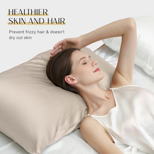 ZIMASILK Upgraded 100% Pure Mulberry Silk Pillowcase for Hair and Skin Silk Pillow Cases with Reinforced Hidden Zipper, More Soft & Durable Highest Grade 6A Silk, Gift Box 1Pc (King 20"x36", Pewter)