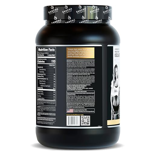 SASCHA FITNESS Hydrolyzed Whey Protein Isolate,100% Grass-Fed (2.11 Pounds) (Caramel Flavor)