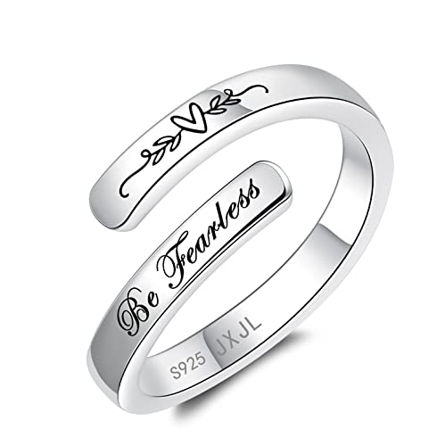 JXJL Silver Adjustable Ring Inspirational Jewelry S925 Sterling Wrap Open Ring for Women(You are my person)