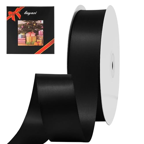 LIUYAXI White Stain Ribbon, 5/8" X Continuous 50 Yards, Double Faced Fabric Ribbon Perfect for Gift Wrapping Wedding Birthday Party Christmas Hair Floral Craft Baby Shower