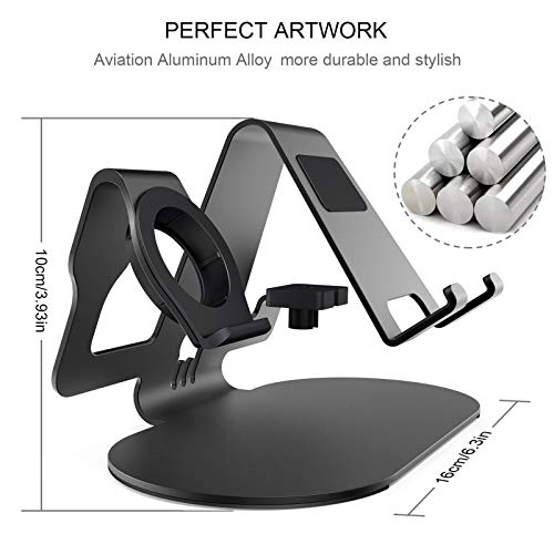 HoRiMe 3 in 1 Aluminum Charging Station for Apple Watch Charger Stand Dock for iWatch Series 4/3/2/1,iPad,AirPods and iPhone Xs/X Max/XR/X/8/8Plus/7/7 Plus /6S /6S Plus(Black) (01)