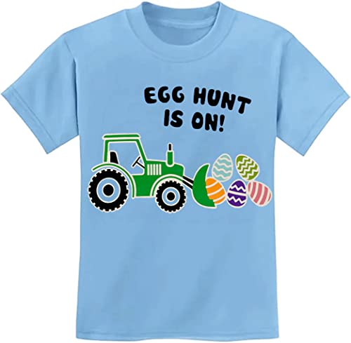 Toddler Boys T-Shirt Easter Shirt Eggs Tractor Bunny Tops Kids Short Sleeve Hoppy Easter Baby Tees 2T