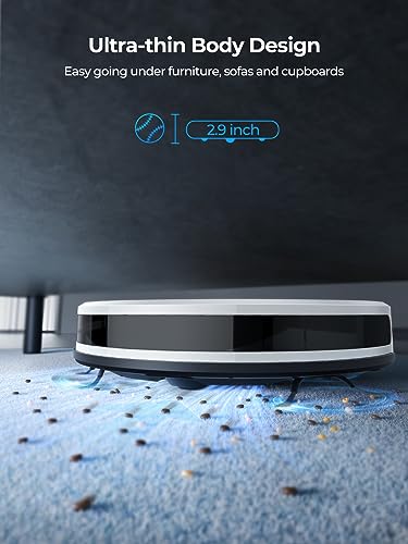 Laresar Robot Vacuums and Mop Combo, 4000Pa Strong Suction, Robotic Vacuum Cleaner with Auto Carpet Boost, Self-Charging, App&Remote&Voice Control, Super-Slim, Ideal for Pet Hair(Evol 3s)