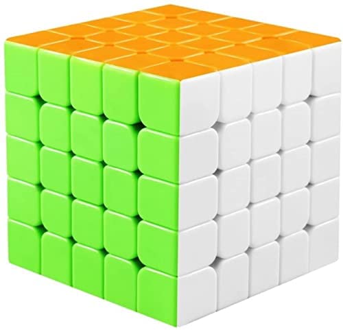 Coogam Qiyi 5x5 Speed Cube Stickerless Magic Puzzle Toy Gift for Kids and Adults Challenge (Qizheng S Version)