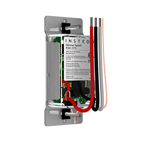 Insteon Smart Dimmer Wall Switch, 600W, 2477D (White) - Needs Neutral Wire - Requires Insteon Hub for Voice Control with Amazon Alexa and Google Assistant