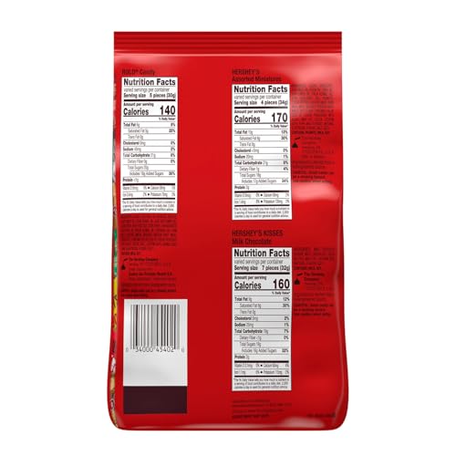 HERSHEY'S, REESE'S, ROLO, and KISSES Assorted Chocolate, Christmas Stocking Stuffer Candy Bulk Bag, 36 oz