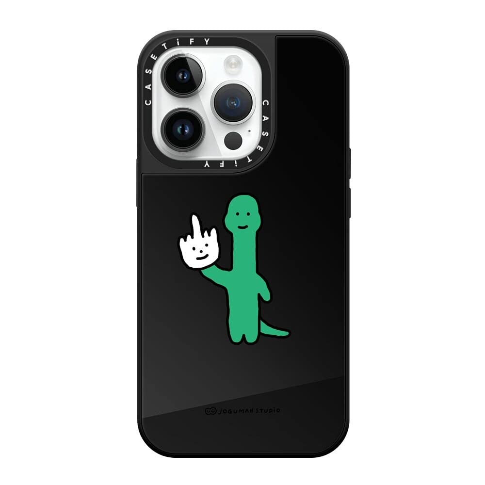 CASETiFY Mirror Case for iPhone 14 Pro Compatible with Magsafe - Talk to The Hand - Black on Black
