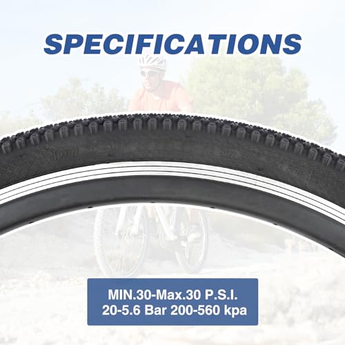 27.5"x1.95" inch mountain bike tire 2 pack 27.5 Inch Folding Replacement Tire for Mountain Bicycle,Black