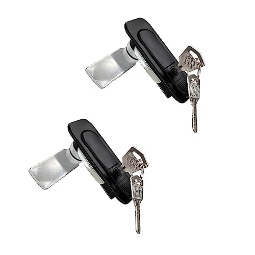 Xnrtop Electric Cabinet Panel Pop Up Lock Push Button Door Cam Lock Black with Keys (Black, Keys)