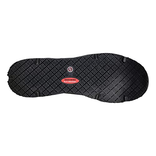 Skechers Men's UNO SR Skech Air Lace Up Food Service Shoe, Black, 7 Wide