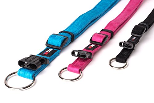 Dogline 15 to 25-Inch Comfort Microfiber Soft Padded Pet Puppy Dog Collar with Nylon Reinforcement, Large, 1-Inch Wide, Black