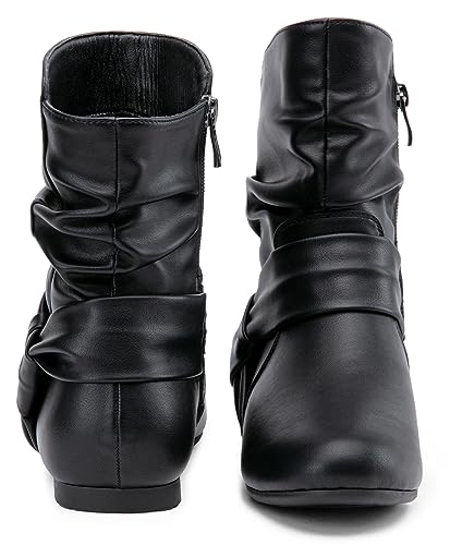 Vepose Women's 939A Flat Fashion Slouch Boots Ankle Booties,Camel,Size 11M US-with Zipper(CJY939A camelpu 11)