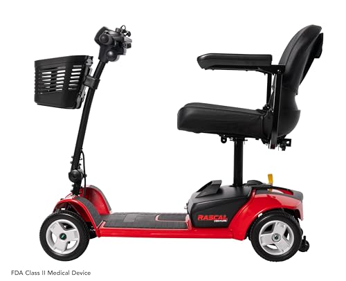 Rascal Venture 4-Wheel Portable Mobility Scooter for Travel, Easy Disassembly, Compact Design, 300 lb Capacity, Battery Included