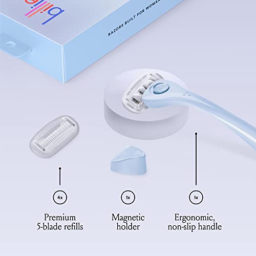 Billie Razors for Women Shave Kit with Women's Razor, 4x5-Blade Refills, Magnetic Holder - DreamPop & Malibu
