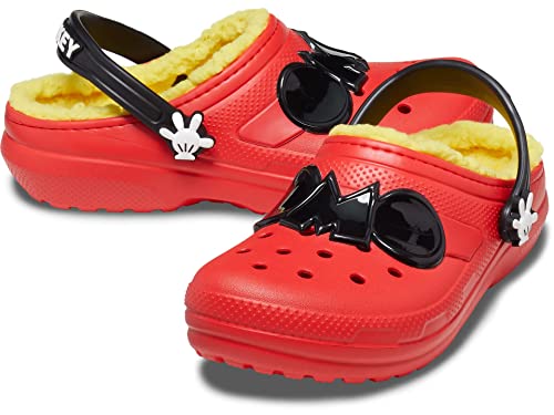 Crocs Classic Lined Disney Clogs, Mickey and Minnie Mouse Shoes and Slippers, 2 US Unisex Little Kid