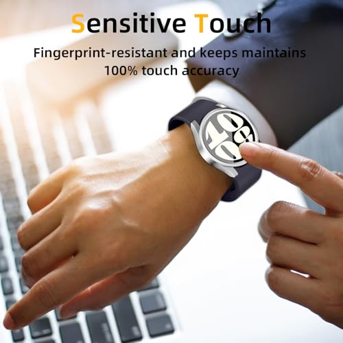 Nxtudy Screen Protector Compatible with Galaxy Watch 7 FE 40mm, 【5+5 Pack】 HD Tempered Glass Protective Film and Hard PC Bumper Case for Samsung Watch 4 & 5, Face Cover for Samsung Watch 7 FE 40mm