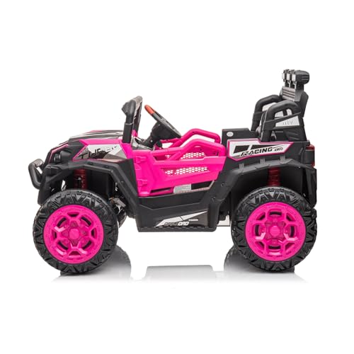 Nitoess 12V Kids Ride On Car with Remote Control,Battery Powered Ride On Truck,4Wheels Electric Car for Kids Ride On Truck for Boys,LED Lights,Music(Khaki)