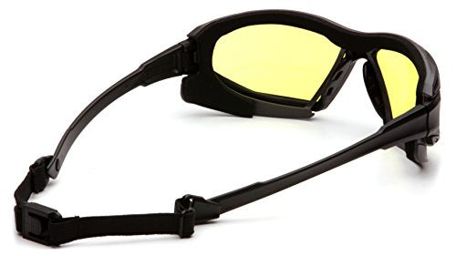 Pyramex Safety Highlander XP Eyewear, Black/Gray Frame, Amber Anti-Fog Lens