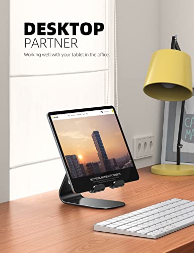 Lamicall Tablet Stand, Adjustable Tablet Holder - Desktop Stand Dock Holder Compatible with 4-13" Tablet Such as iPad Pro 11, 9.7, 10.5, 12.9 Air Mini 4 3 2, Kindle, Nexus, Tab, Silver
