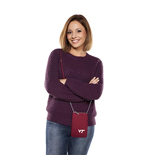 Littlearth womens NCAA Virginia Tech Hokies Pebble Smart Crossbody Purse, Team Color, 7.25” x 5"