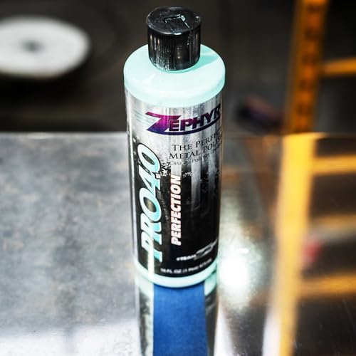 Zephyr Pro-40 The Perfect Metal Polish. for Chrome, Stainless Steel, Aluminum, Brass, Copper, Silver and Magnesium, Made in U.S.A. (8oz)
